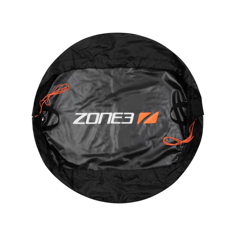 A Zone3 wetsuit changing mat and bag on a white background.